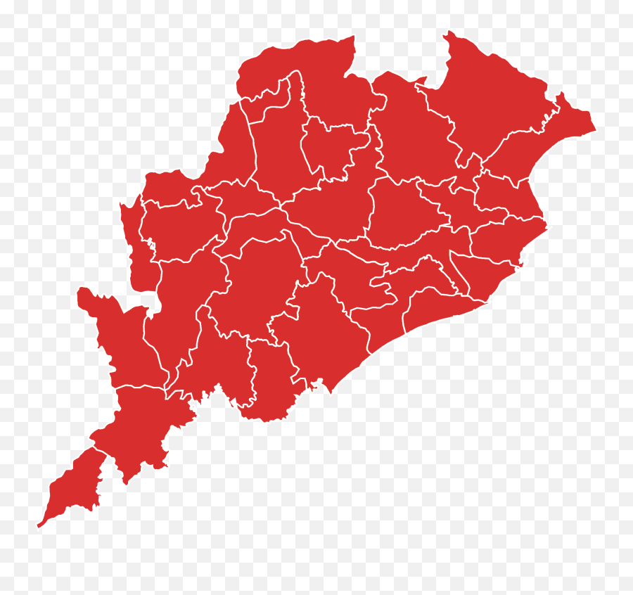 Orissa Districts Blank Red - Odisha Map Png Emoji,Original Emoji Keyboard