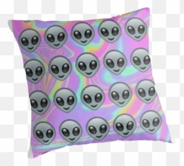 Alien Emoji Holographic Effect - Cushion,Rad Emoji