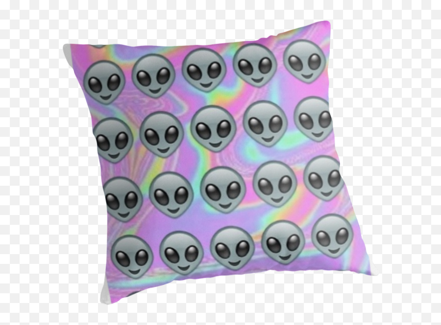 Alien Emoji Holographic Effect - Cushion,Rad Emoji