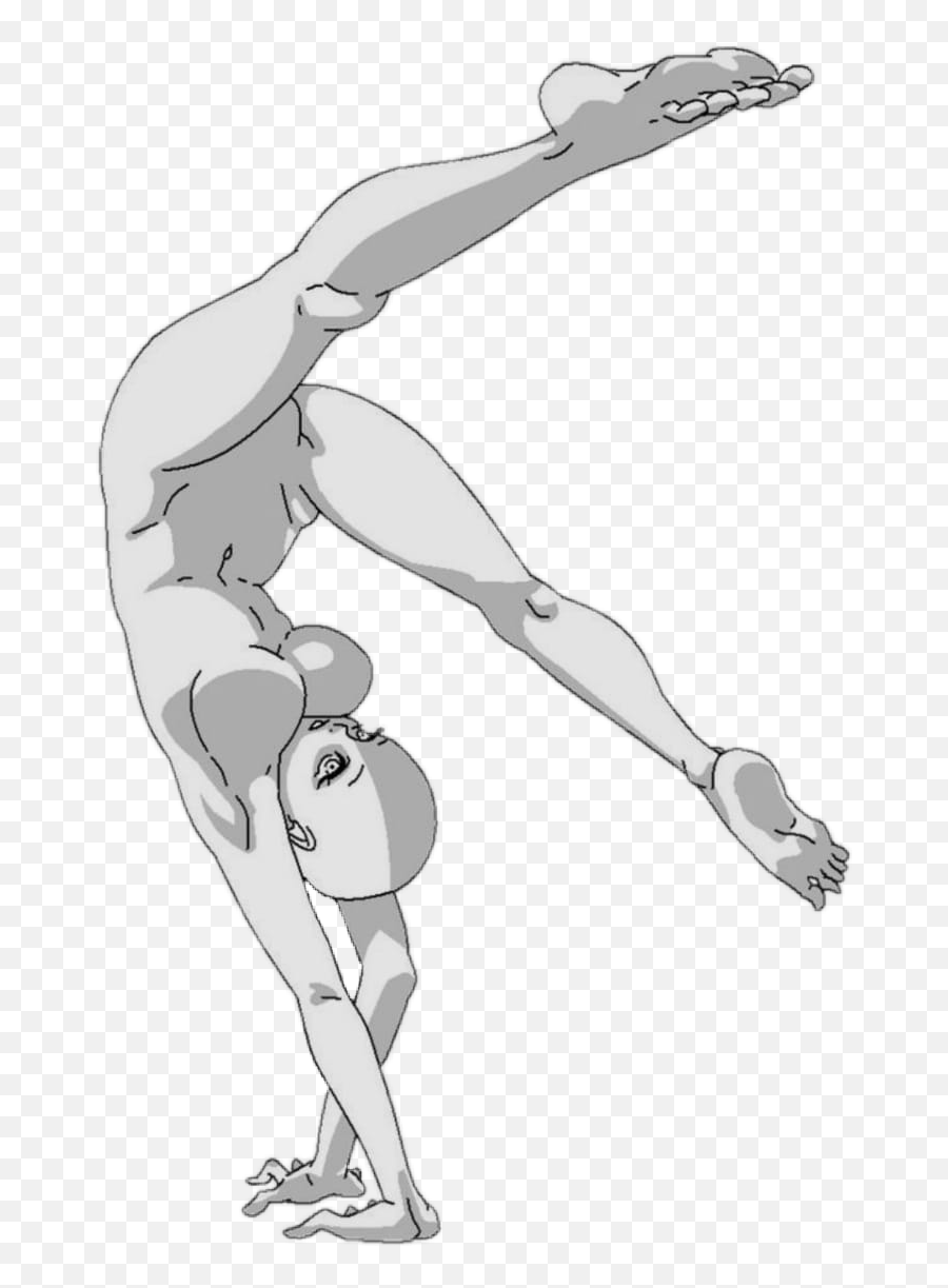 Nakedwoman Woman Gymnast - Base Anime Girl Fighting Pose Emoji,Naked Woman Emoji