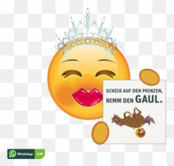 Love Emoji Mit Roten Lippen Und Krone - Whatsapp