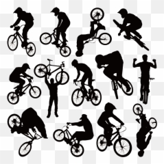Bicycle Cycling BMX Clip art - silhouette figures Bike Vector Emoji