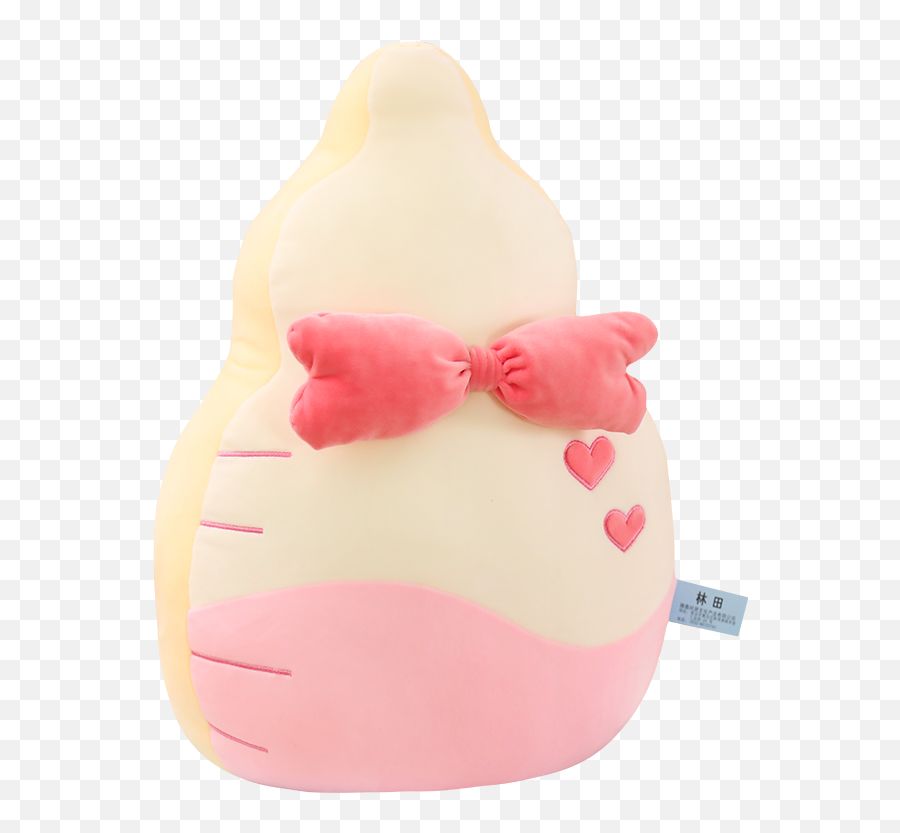 Us 1029 Sweet Stuffed Milk Bottle Pillow Kids Comforting Drink Plush Toy Pink Heart Bowknot Props Cushion Birthday Gift 5070cm - In Plush Pillows Emoji,Black Heart Emoji Pillow