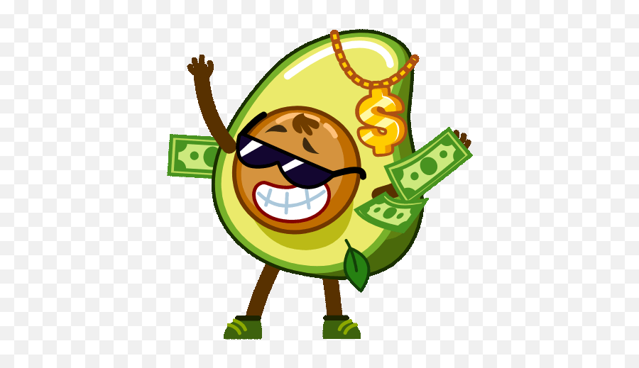 Funny Avocado Animated Sticker By Oleg Sul - Cartoon Emoji,Avocado Emoji Transparent