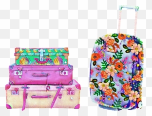 watercolor luggage suitcases Sticker by oliviayeargin - For Teen Emoji