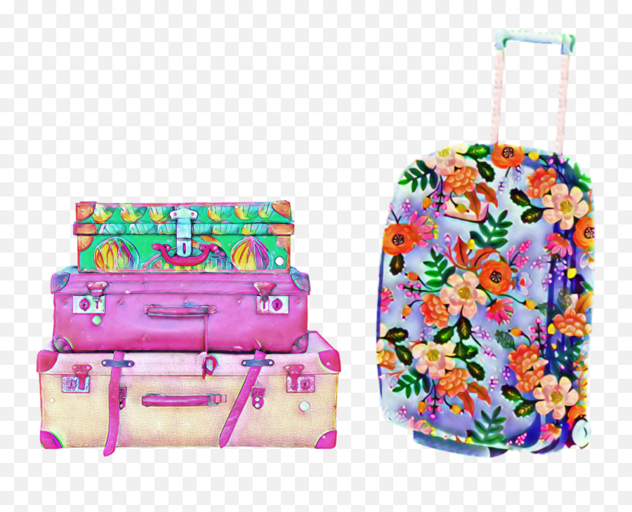 Watercolor Luggage Suitcases Sticker By Oliviayeargin - For Teen Emoji,Luggage Emoji