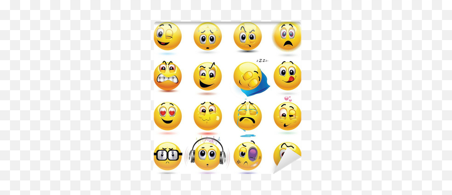 Vector Set Of Smiley Icons Wall Mural U2022 Pixers U2022 We Live To Change - Sad Emoticons Emoji,Emoji Faces Pillows