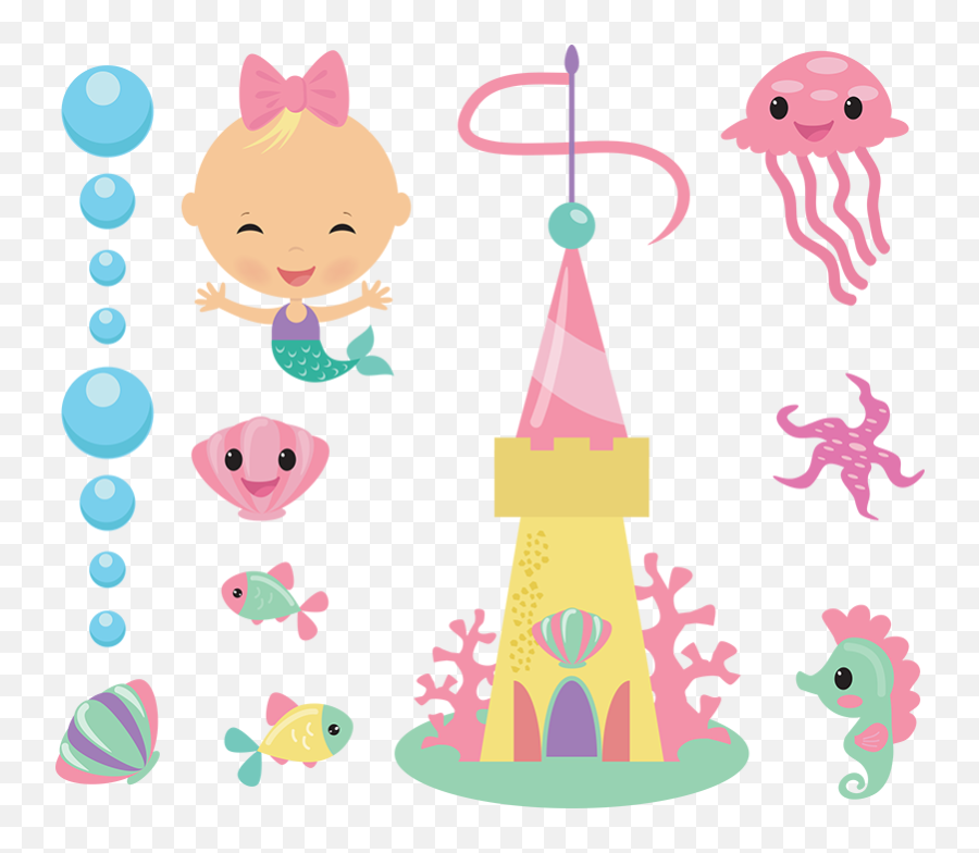 Sea Life Illustration Wall Art - Dessin Facile Sous L Océan Emoji,Little Mermaid Emoji