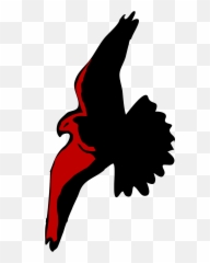 Eagle Silhouette Spread Flying Wings - Cartoon Hawk Emoji