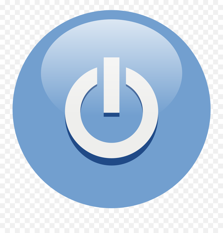 Switch Button Power Off Circle - Power Button Blue Emoji,Light Switch Emoji