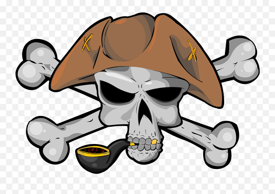 Pirate Skull Bone Hat Tobacco - Piracy Emoji,Pirate Hat Emoji