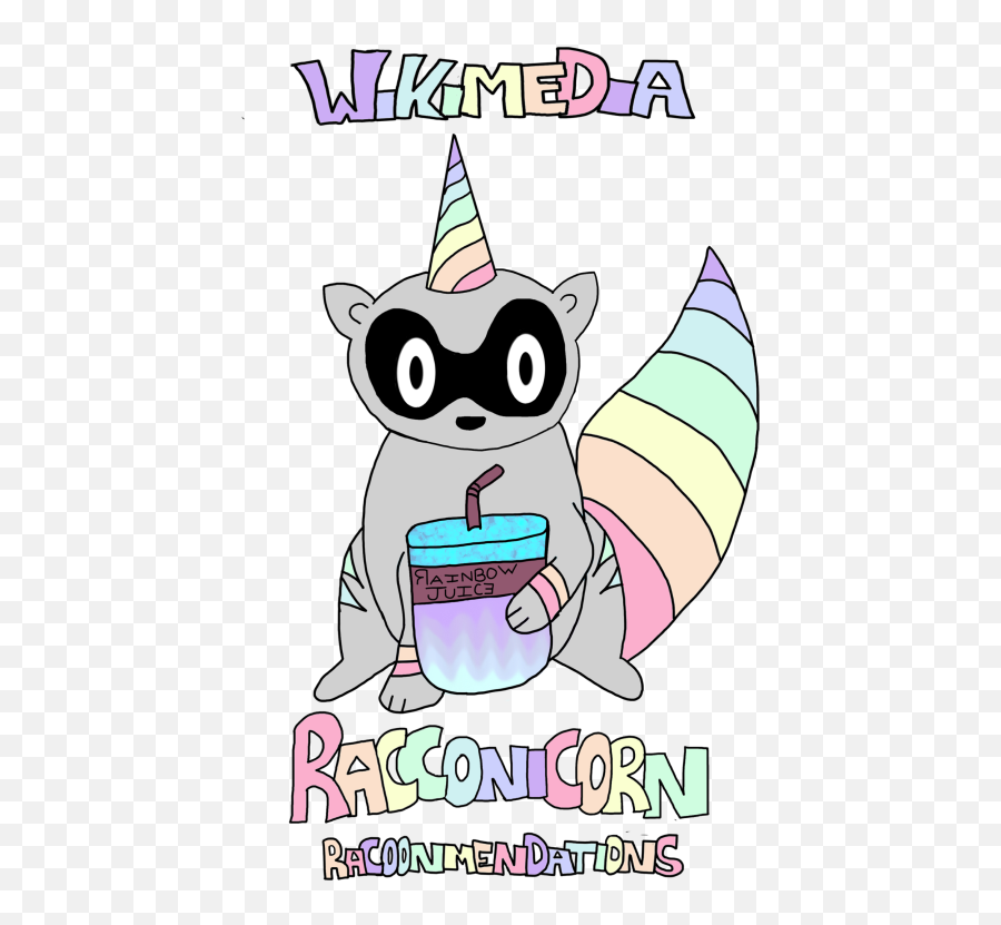 Racoonicorn Rev5 300ppi - Cartoon Emoji,Birthday Cake Emoticon Text