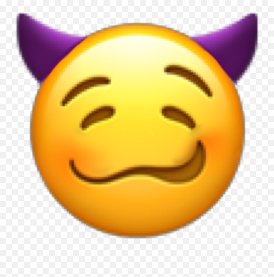 Emoji Devil Eemoji Drool Yummy Embarrassed Blushing Blu - Smiley,Drool Emoji