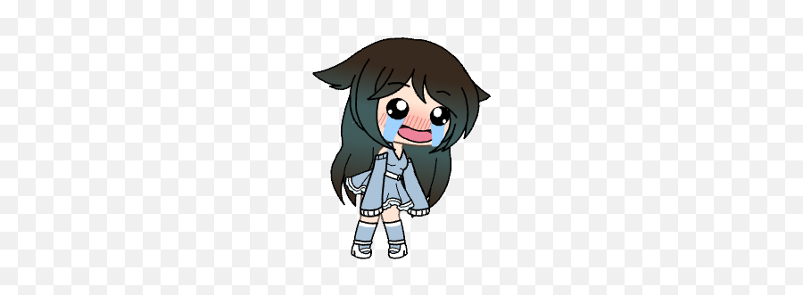 Happy Cry Freetoedit Freetoremix Gachalife Gacha Girl - Cartoon Emoji,Girl Shrugging Emoji