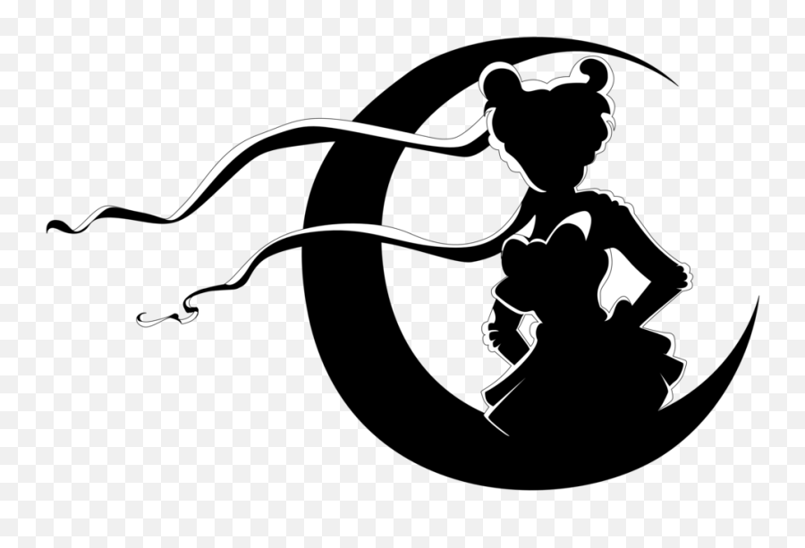 Luna Sailor Moon Clipart - Sailor Moon Silhouette Png Emoji,Sailor Moon Emoji