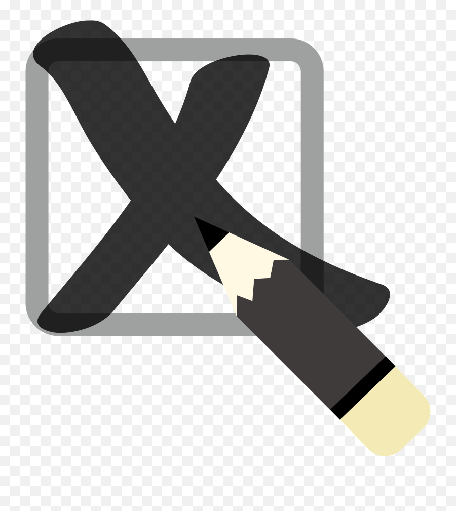 Checking A Box With An X Clipart - Horizontal Emoji,X In A Box Emoji