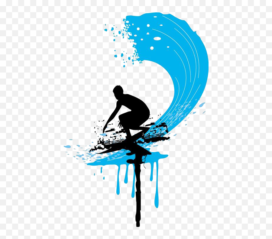 Banner Free Clipart Surfing - Water Pumpwave Maker Wave Transparent Surfer Cartoon Png Emoji,Surfing Emoji