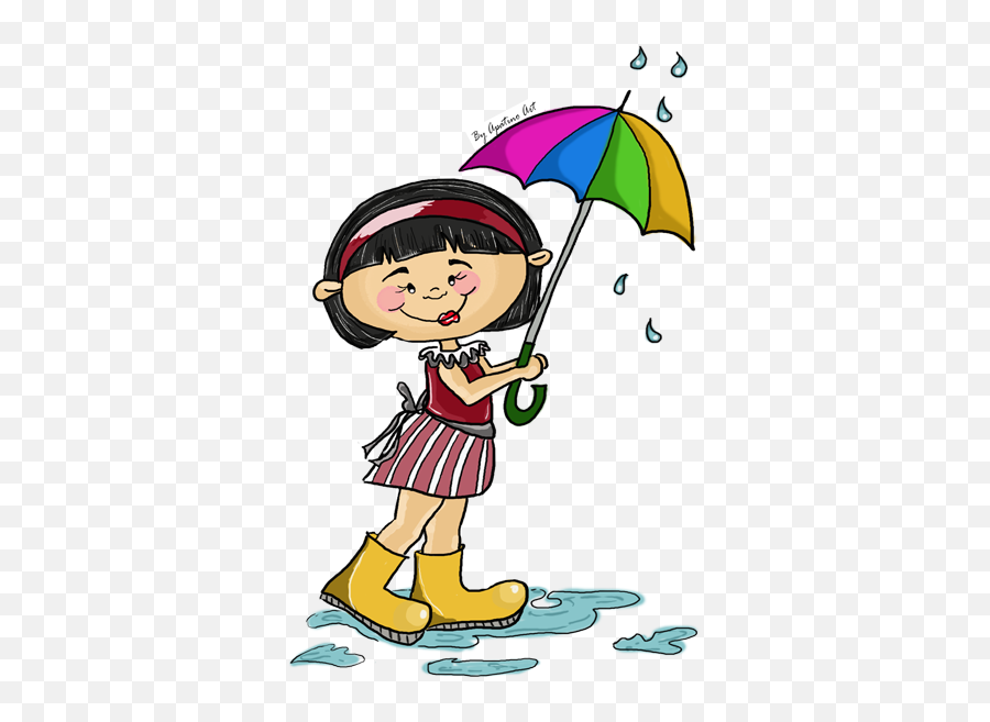 Little Girl With Umbrella Kids Sticker - Disegno Bimba Con Ombrello Emoji,Ten And Umbrella Emoji