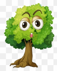 Smiley Clipart Tree Smiley Tree - Tree Cartoon Face Png Emoji,Tree Emoticon