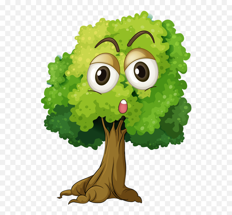 Smiley Clipart Tree Smiley Tree - Tree Cartoon Face Png Emoji,Tree Emoticon