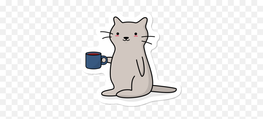 Best Kitten Stickers Design By Humans - Mug Emoji,Boy Cat Emoji