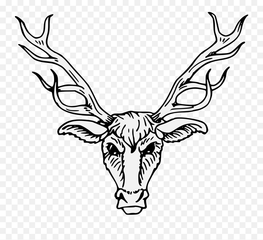 Red Deer Clip Art Heraldry Portable - Deer Head Heraldic Png Emoji,Buck Deer Emoji