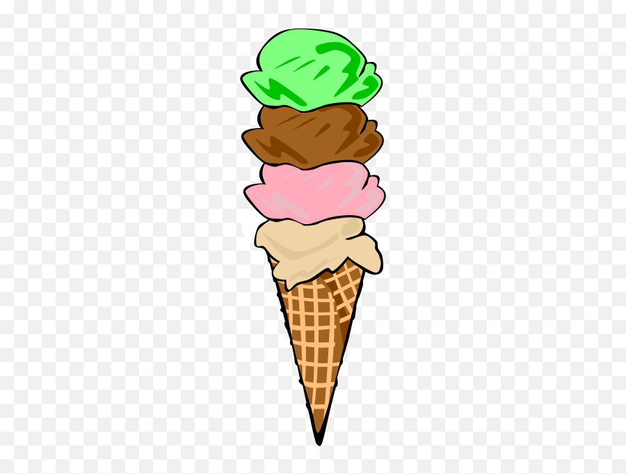 Color Vector Image Of Four Ice Cream - Ice Cream Clipart Emoji,Emoji Chocolate Ice Cream