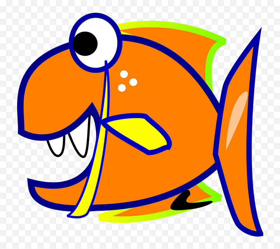 Free Cartoon Fish Fish Vectors - Animado Dibujo De Piraña Emoji,Dolphin Emoticon