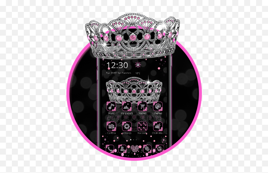 Sparkling Pink Crown Theme - Google Playu0027de Uygulamalar Miss Teen Usa Crown Emoji,Yas Queen Emoji
