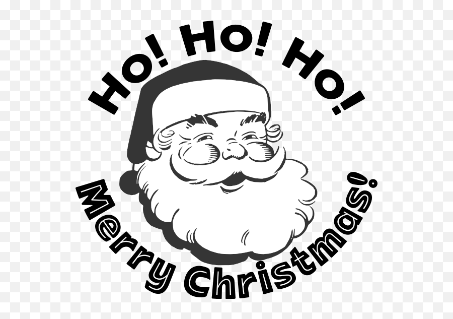 Santa Saying Ho Ho Ho - Clip Art Santa Claus Black And White Emoji,Holly Emoji