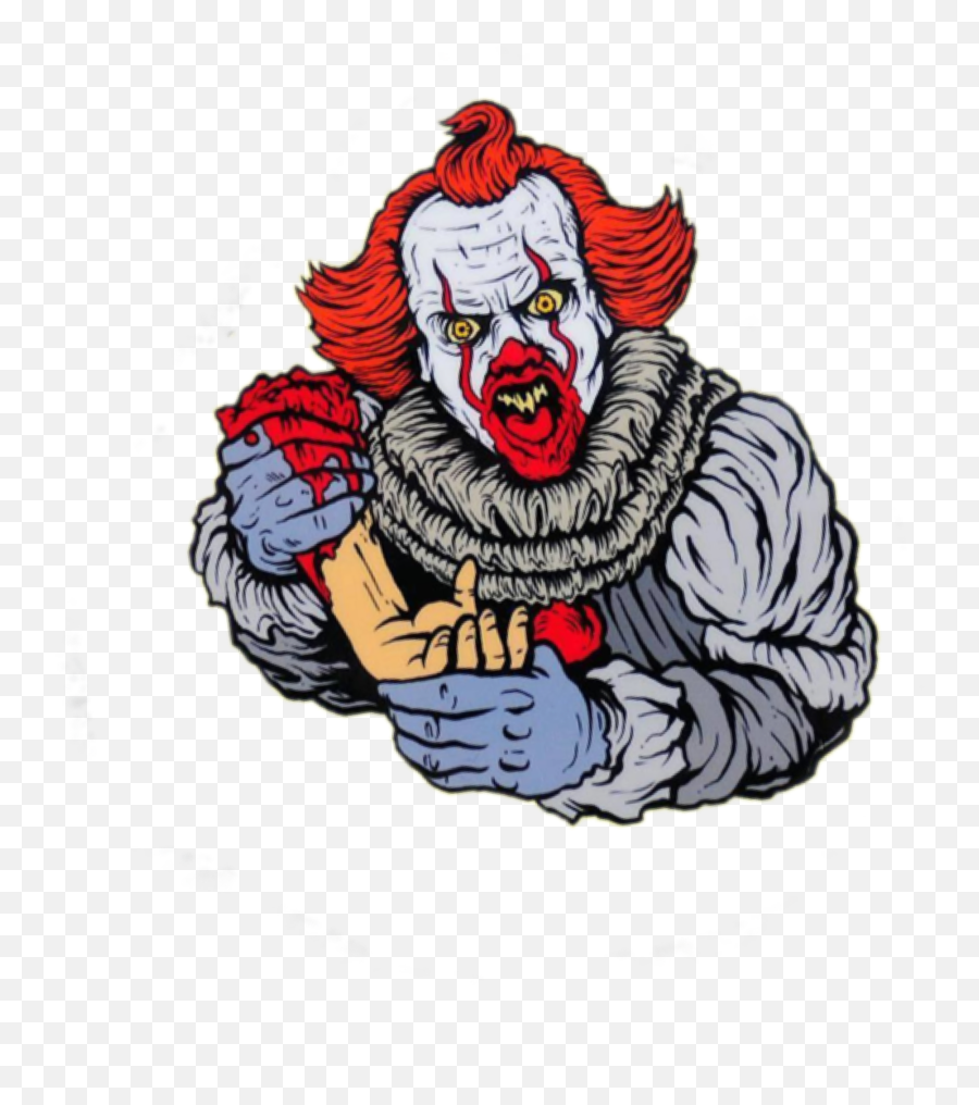 Stickergang Pennywise Clown Need A Hand Blood It Freeto - Clown Blood Gang Emoji,Hand Turkey Emoji