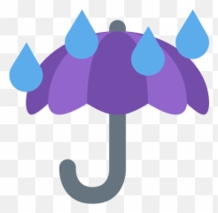 Umbrella With Rain Drops Emoji Meaning Pictures - Single Canopy
