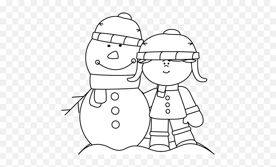 Snowman Winter Clipart Black And White - Cute Snowmen Clip Art Black And White Emoji,Black Snowman Emoji