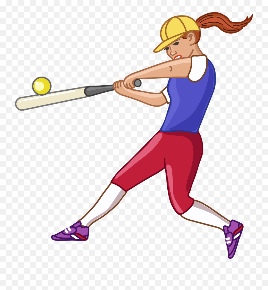 Softball Player Clipart - Baseball Player Clipart Free Emoji,Baseball Bat Emoji