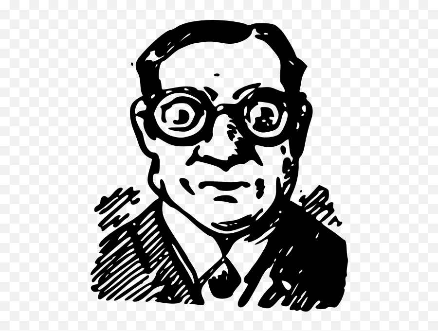 Retro Sketch Of Nerdy Guy - Facet W Okularach Rysunek Emoji,Nerdy Emoticon