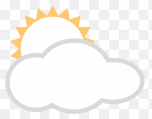 White Sun Behind Cloud Emoji For Facebook Email Sms - Partly Cloudy Emoji Transparent,Sun Emoji
