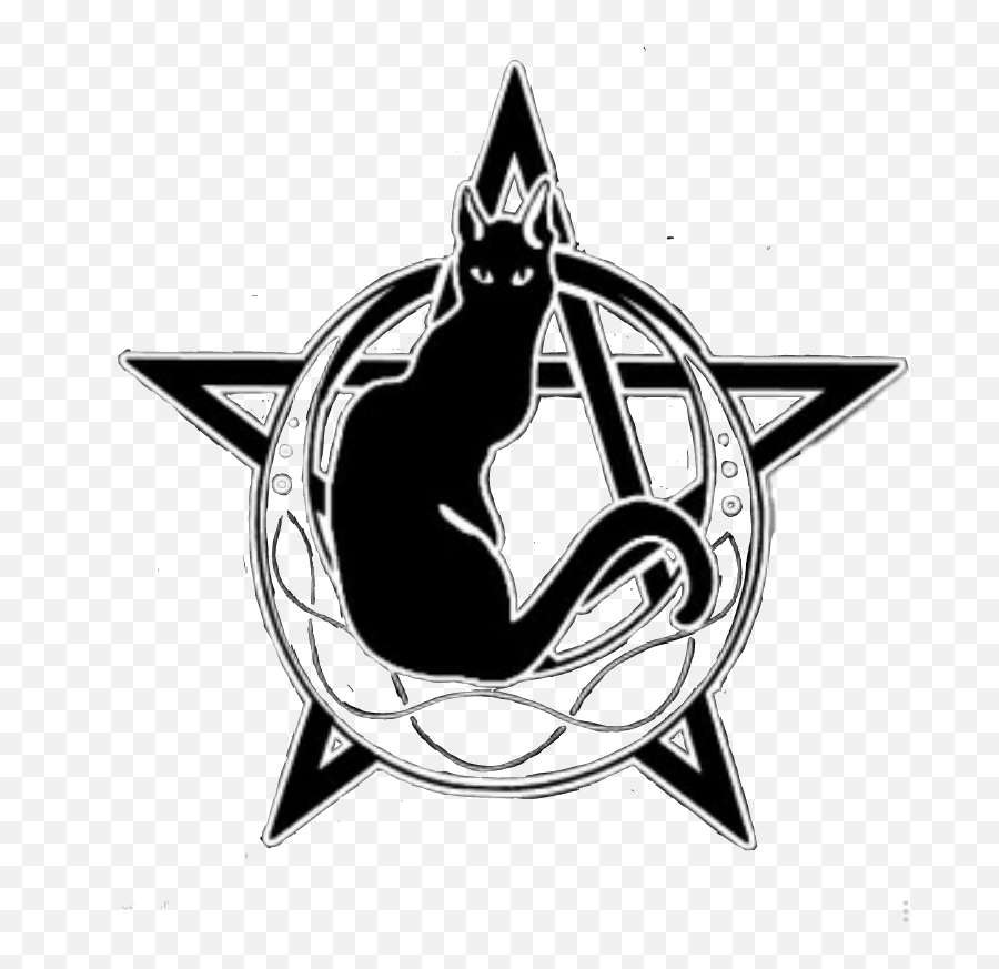 Wicca Pentacle Witches Wiccan - Cat Pentagram Tattoo Emoji,Pentacle Emoji