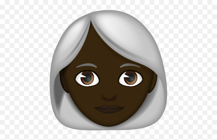 White Hair - Cartoon Emoji,Flower In Hair Emoji