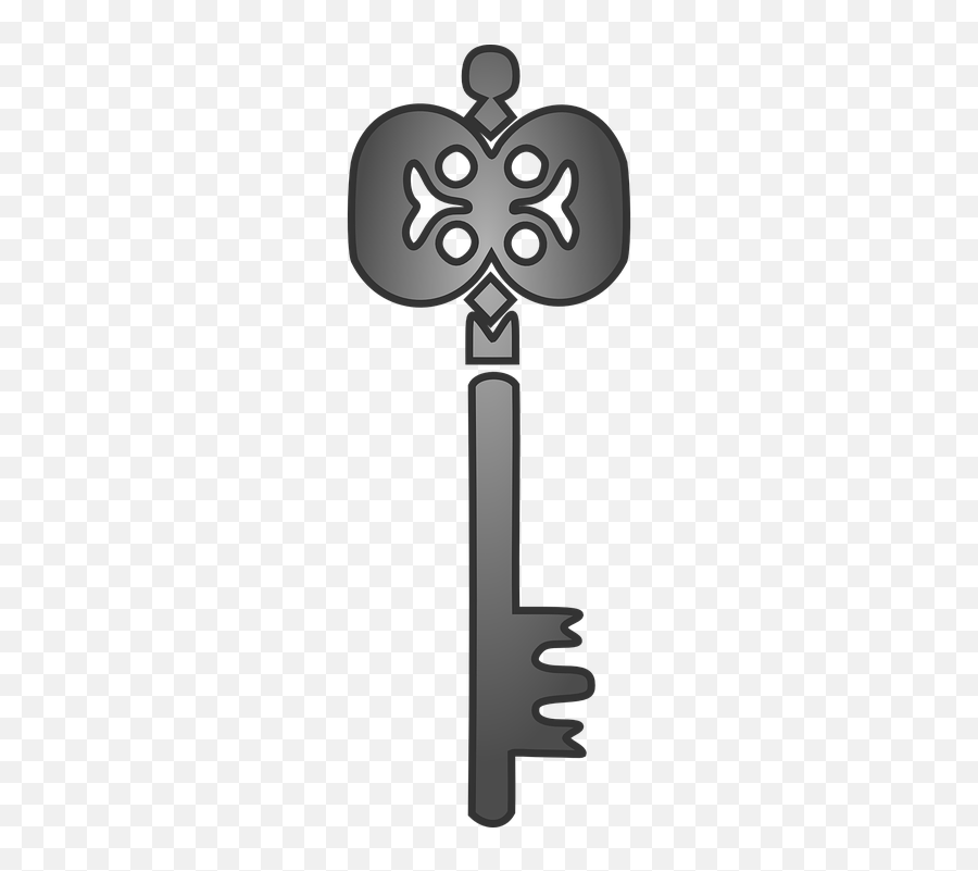 Skeleton Key Old - Grey Key Clip Art Emoji,Old Key Emoji
