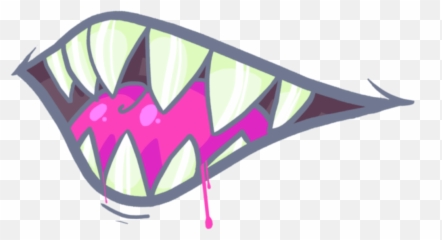 Neon Evil Mouth Demon Smile Asthetic Emoji