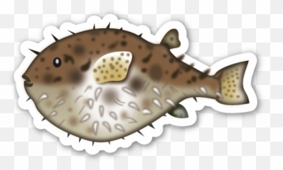 Blowfish - Green Pufferfish Emoji,Blowfish Emoji