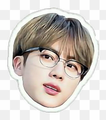 Cat Head Sticker Transparent Png - Bts Jin Face Emoji