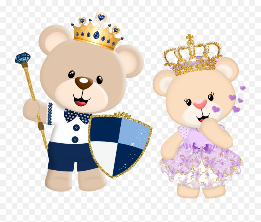 Prince Princess Bears - Teddy Bear With Crown Clipart Emoji,Prince Emoji
