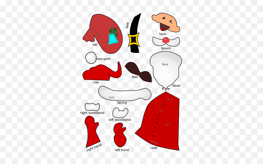 Santa Claus Handicraft Sheet - Santas Feet Clip Art Emoji,Pom Pom Emoji