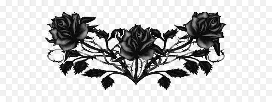 Gothic Tattoos Transparent - Clip Art Library Gothic Black Rose Tattoos Emoji,Goth Emojis