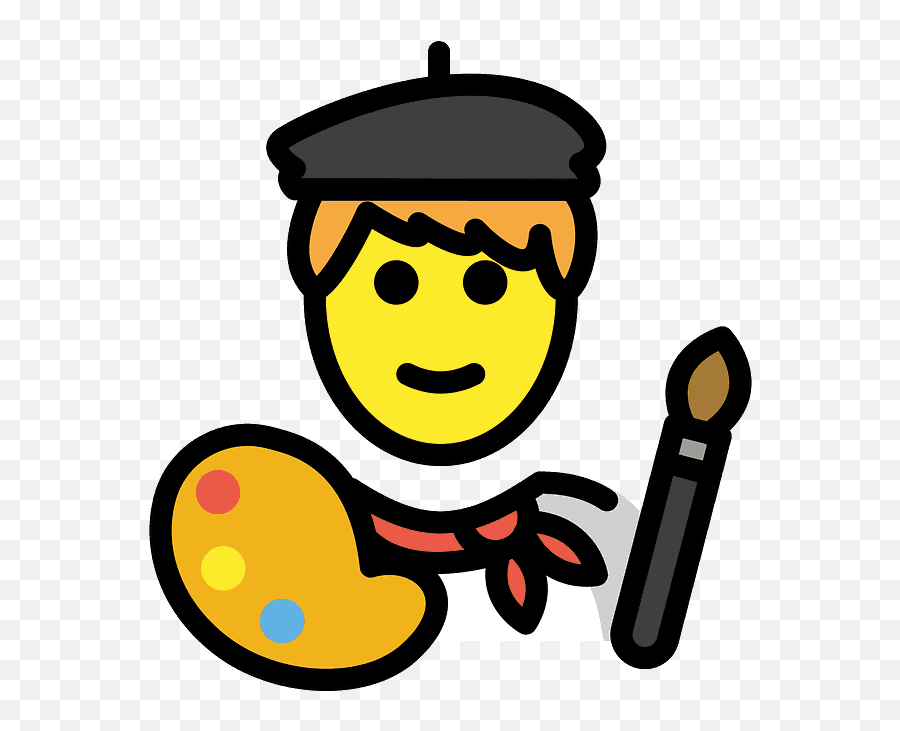 Artist Emoji Clipart - Emoji Artiste,Paintbrush Emoticon