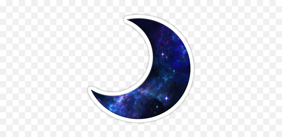 Galaxy Crescent Moon Stickers By Rileyr21 Redbubble - Galaxy Crescent Moon Tattoo Emoji,Half Star Emoji