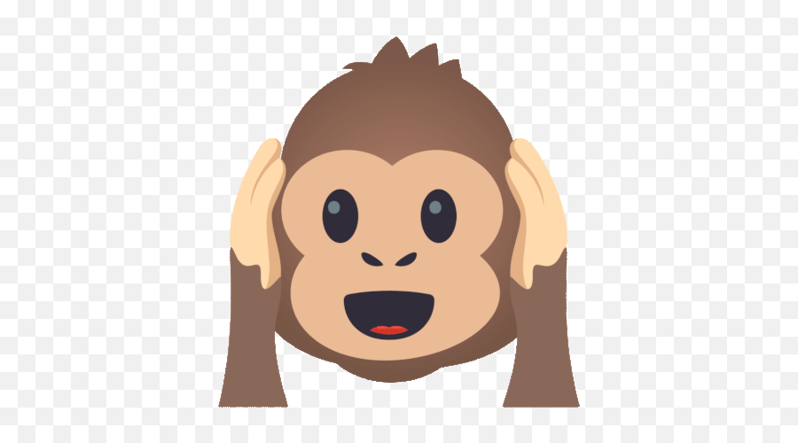 Hear No Evil Monkey Joypixels Gif - See No Evil Monkey Gif Emoji,Shake My Head Emoji