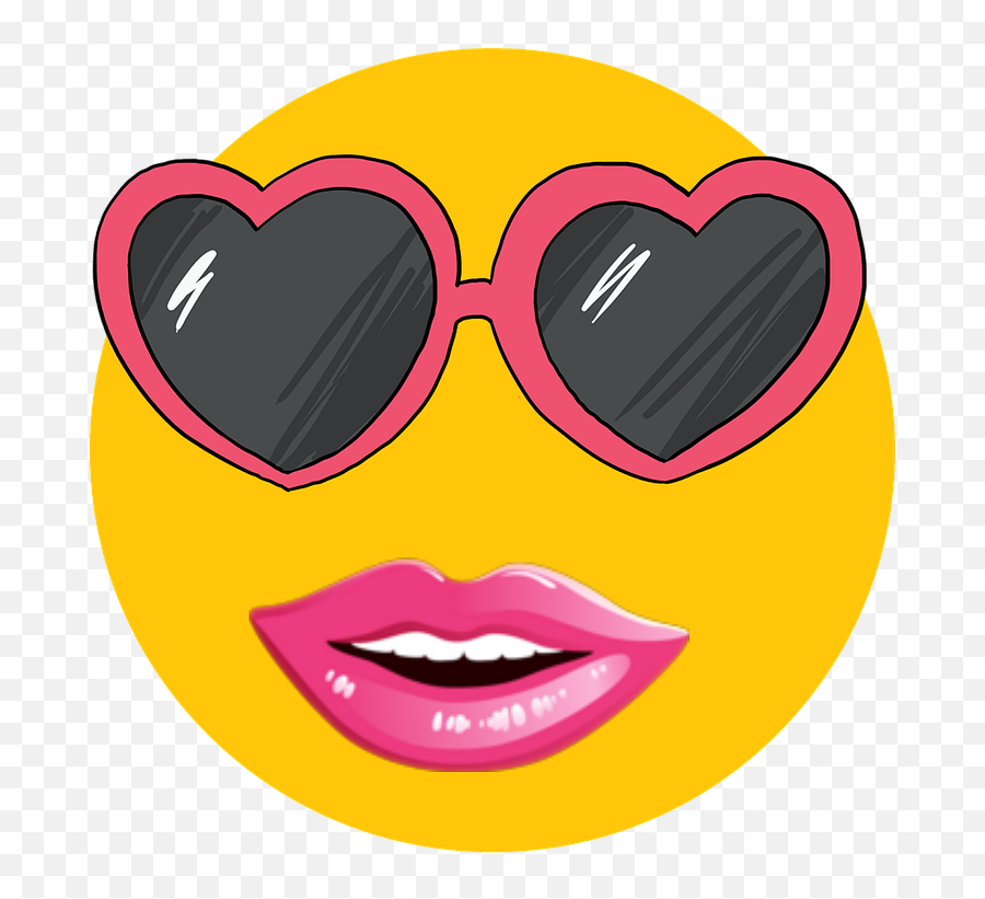 Emoji Emotions Face Lips Sun Glasses - Emoji,Sun Emoji