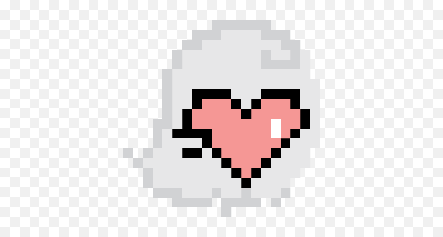 Kawaii Pixel Ghost Stickers By Cindy Lu - Legend Of Zelda Hearts Transparent Emoji,Snapchat Emoji Ghost